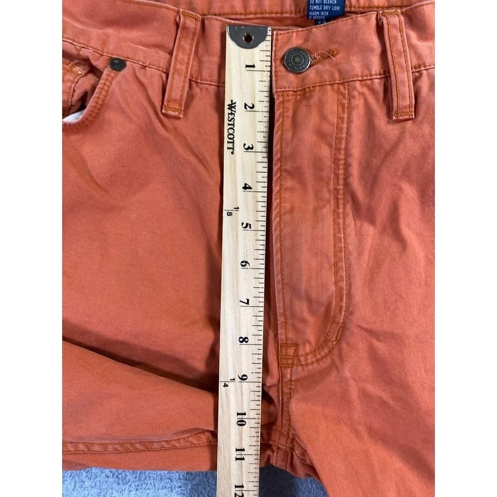 Polo Ralph Lauren Pants Mens 35x30 Orange Cotton Flat Front Canvas Straight Leg